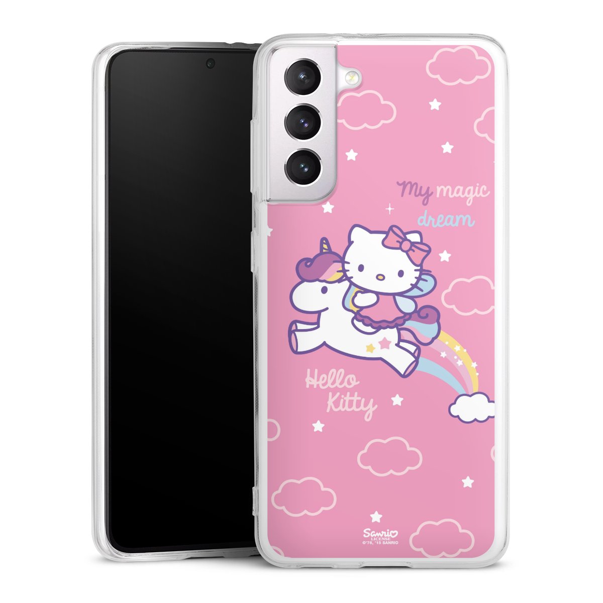 Galaxy S21 5G Handy Silikon Hülle Case transparent Handyhülle Einhorn Official Licensed Product Hello Kitty Silikon Case