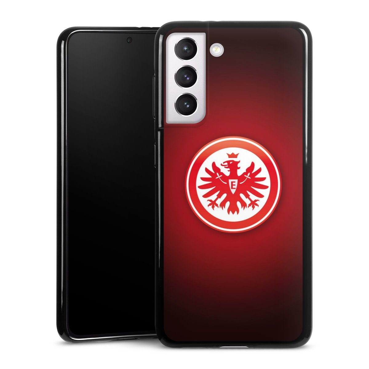 Galaxy S21 5G Handy Silikon Hülle Case schwarz Handyhülle Eintracht Frankfurt Official Licensed Product Coat Of Arms