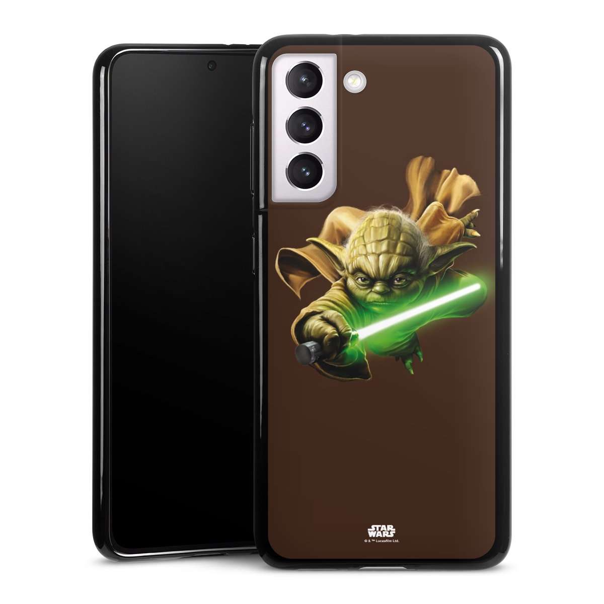 Galaxy S21 5G Handy Silikon Hülle Case schwarz Handyhülle Yoda Merchandise Star Wars