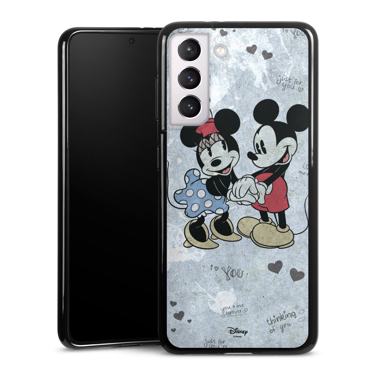 Galaxy S21 5G Handy Silikon Hülle Case schwarz Handyhülle Mickey & Minnie Mouse Vintage Disney