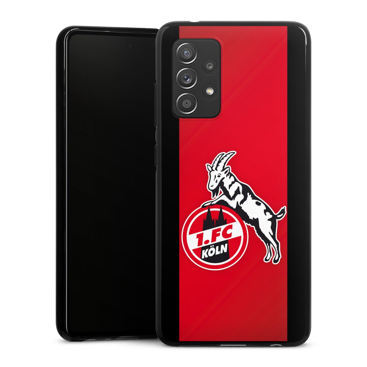 Galaxy A52 Handy Silikon Hülle Case schwarz Handyhülle Official Licensed Product Billy Goat Hennes 1. Fc Köln