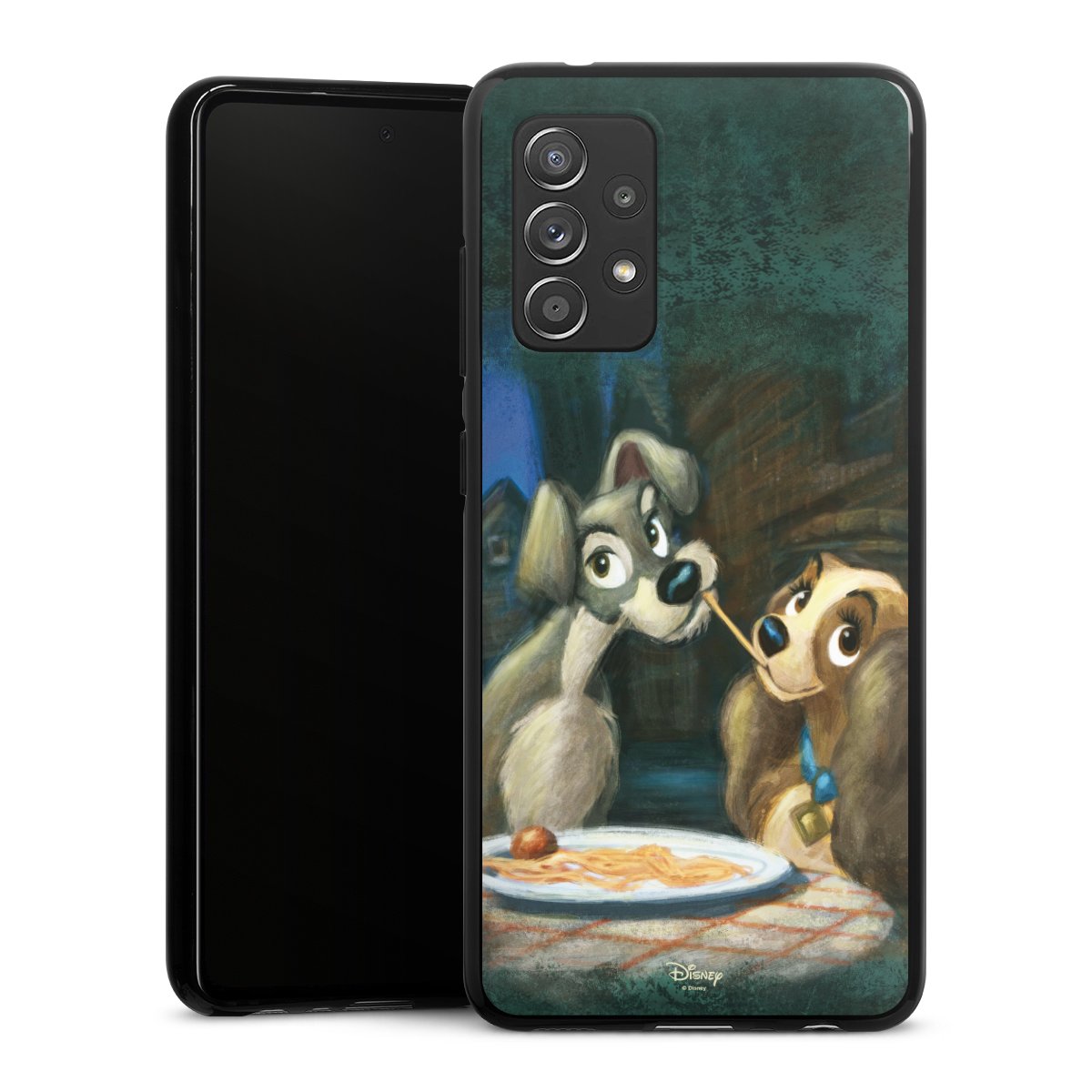 Galaxy A52 Handy Silikon Hülle Case schwarz Handyhülle Lady And The Tramp Official Licensed Product Disney