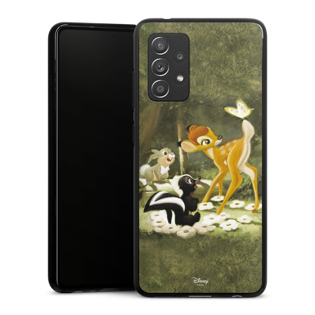 Galaxy A52 Handy Silikon Hülle Case schwarz Handyhülle Disney Official Licensed Product Bambi