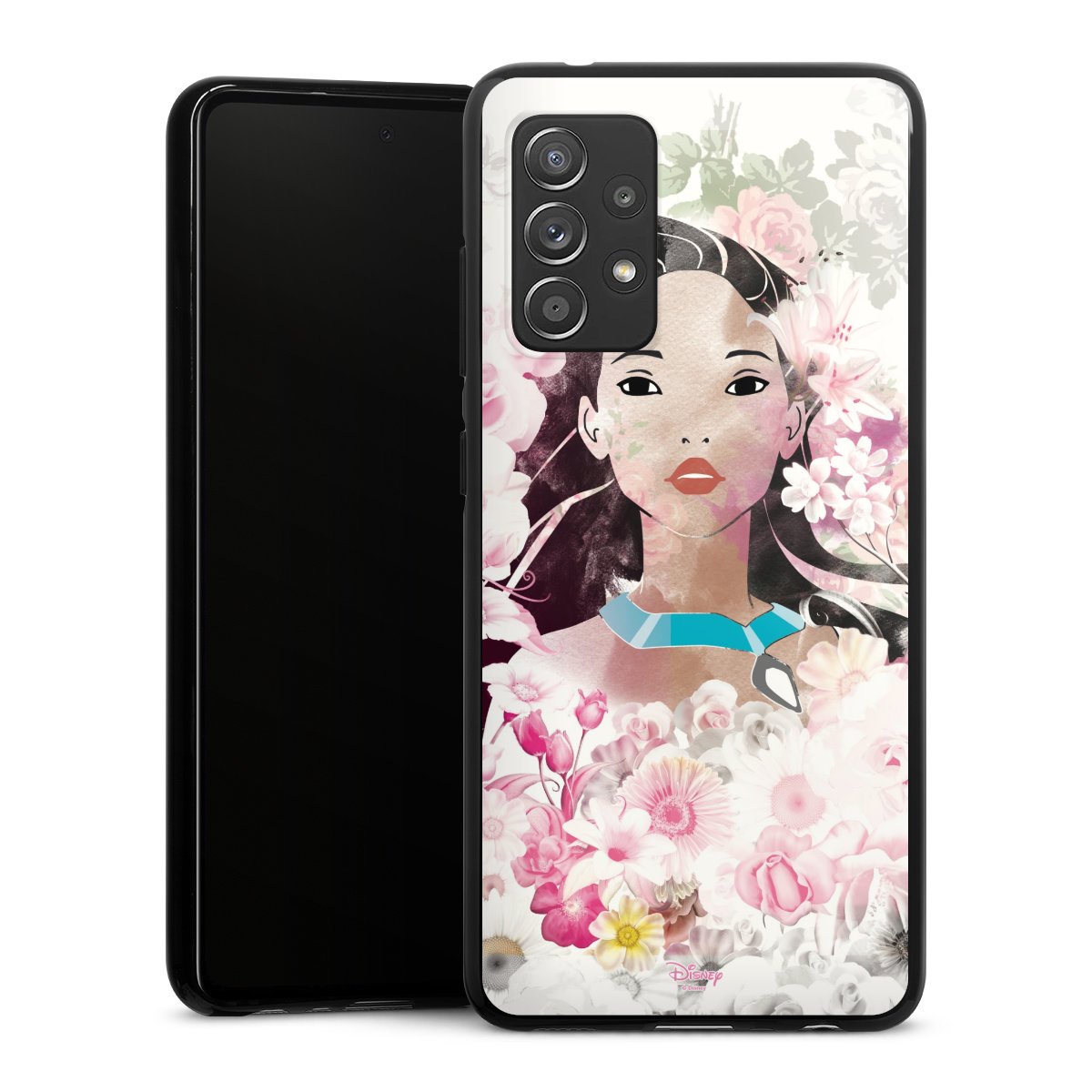 Galaxy A52 Handy Silikon Hülle Case schwarz Handyhülle Pocahontas Official Licensed Product Disney