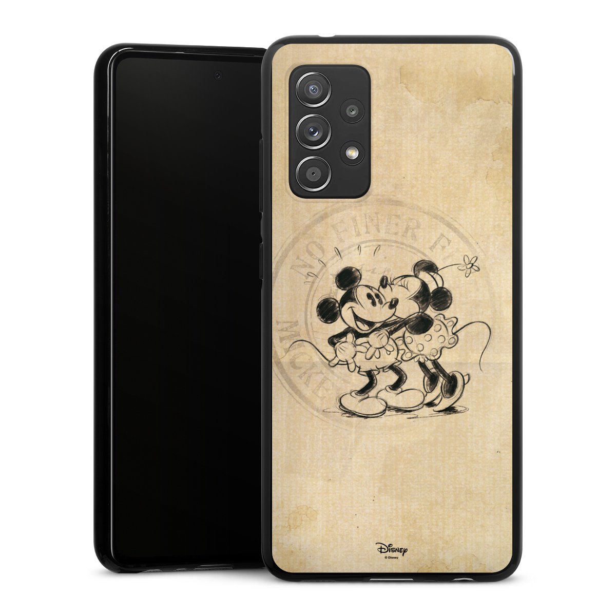 Galaxy A52 Handy Silikon Hülle Case schwarz Handyhülle Mickey Mouse Vintage Minnie Mouse