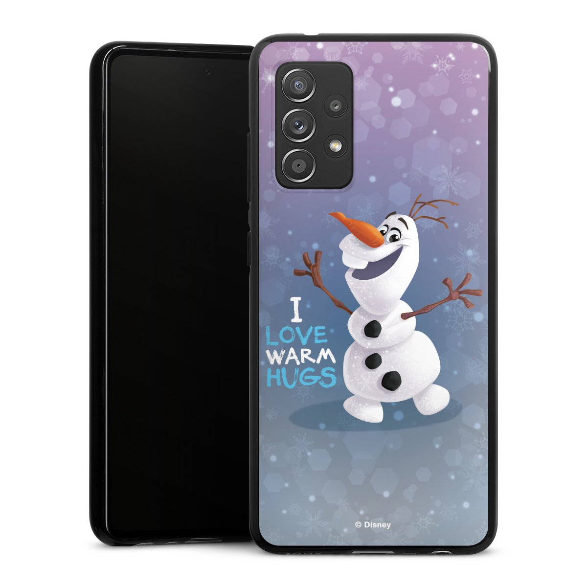 Galaxy A52 Handy Silikon Hülle Case schwarz Handyhülle Frozen Frozen Olaf Official Licensed Product