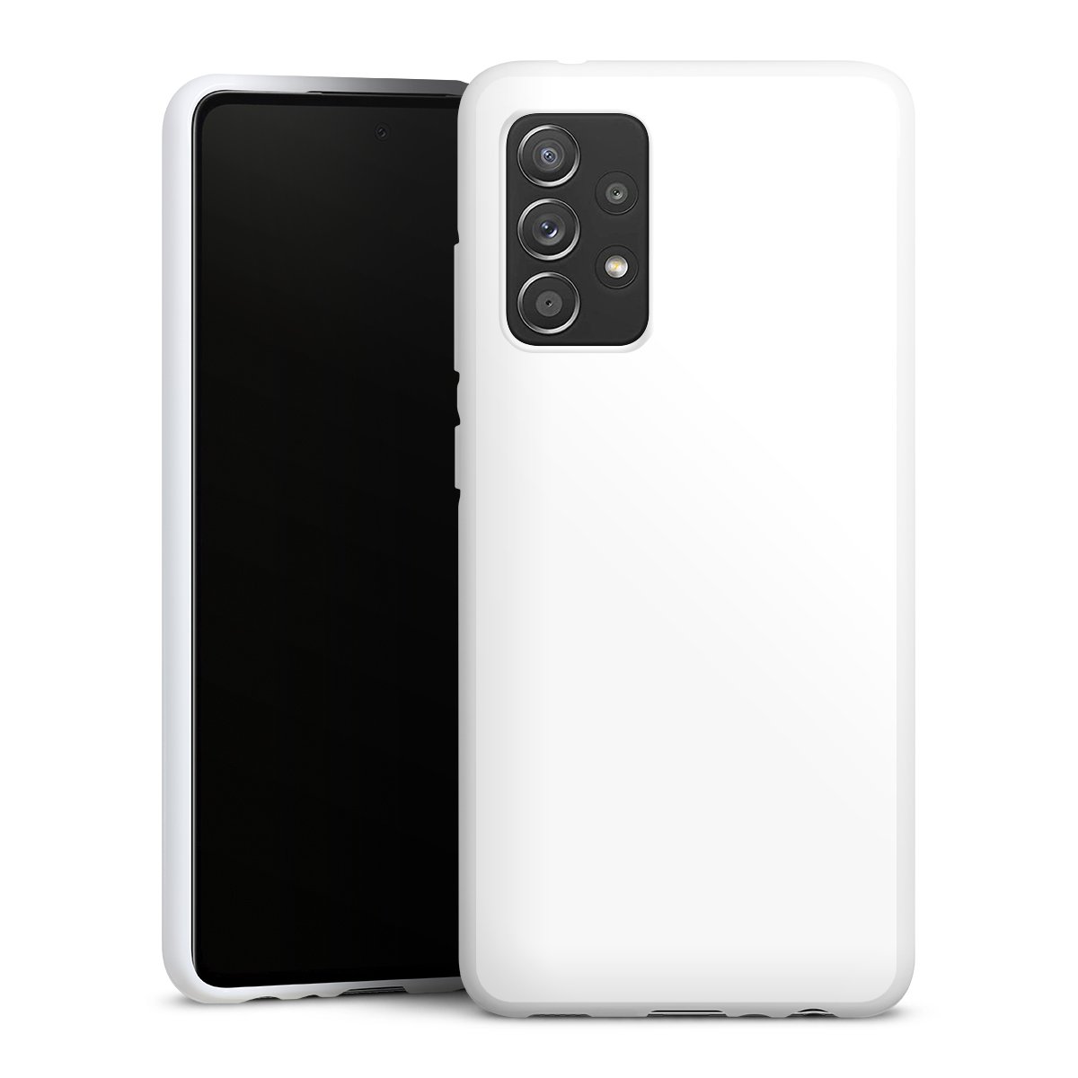 Galaxy A52s 5G Handy Silikon Hülle Case weiß Handyhülle Unicoloured Colour White Silikon Case