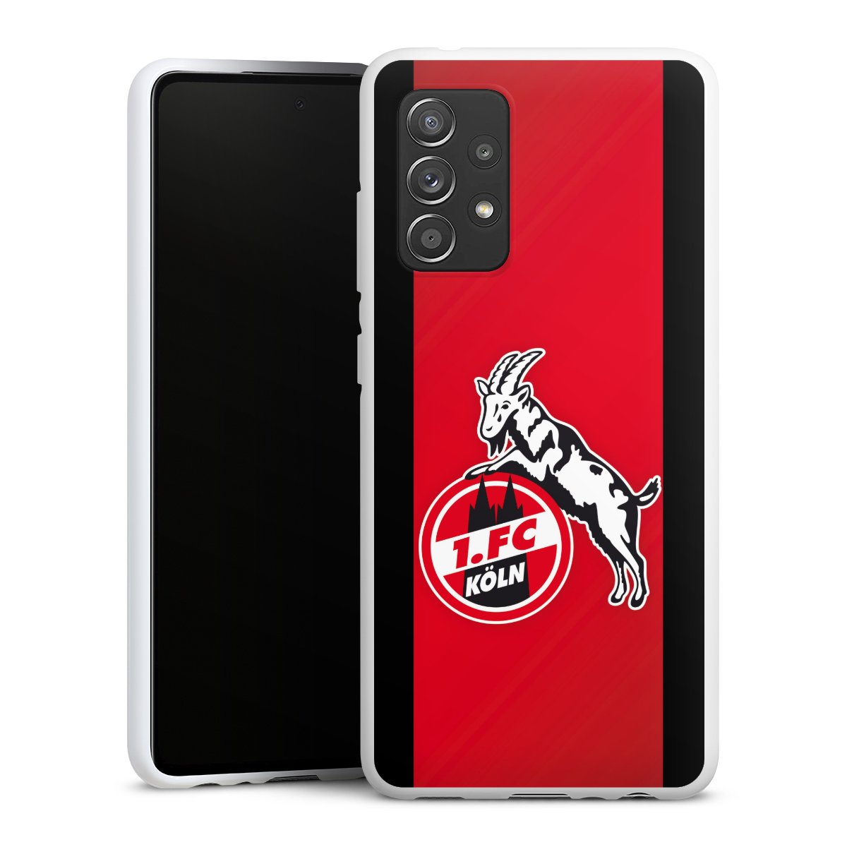 Galaxy A52 5G Handy Silikon Hülle Case weiß Handyhülle 1. Fc Köln Official Licensed Product Billy Goat Hennes Silikon Case