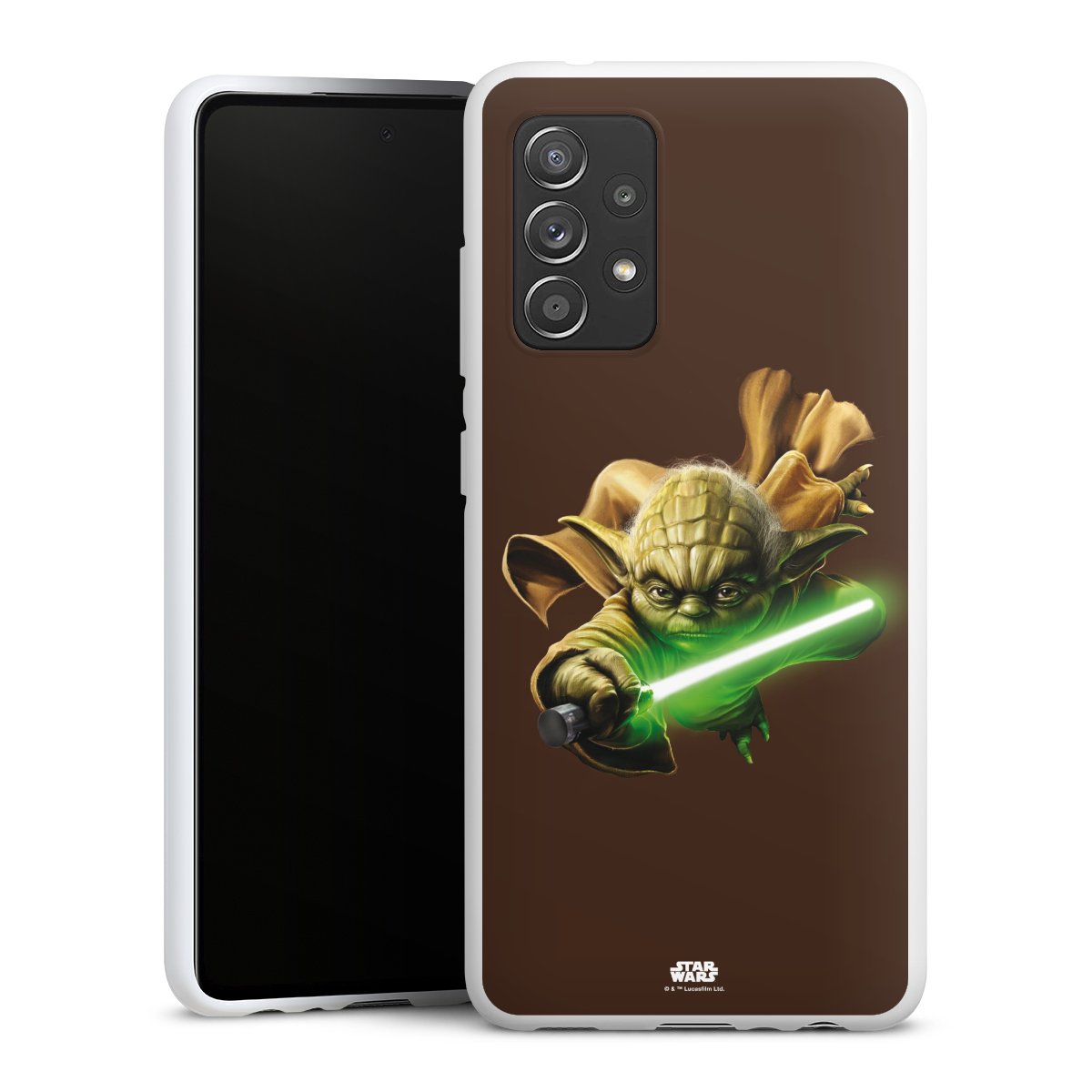 Galaxy A52 5G Handy Silikon Hülle Case weiß Handyhülle Yoda Star Wars Merchandise Silikon Case