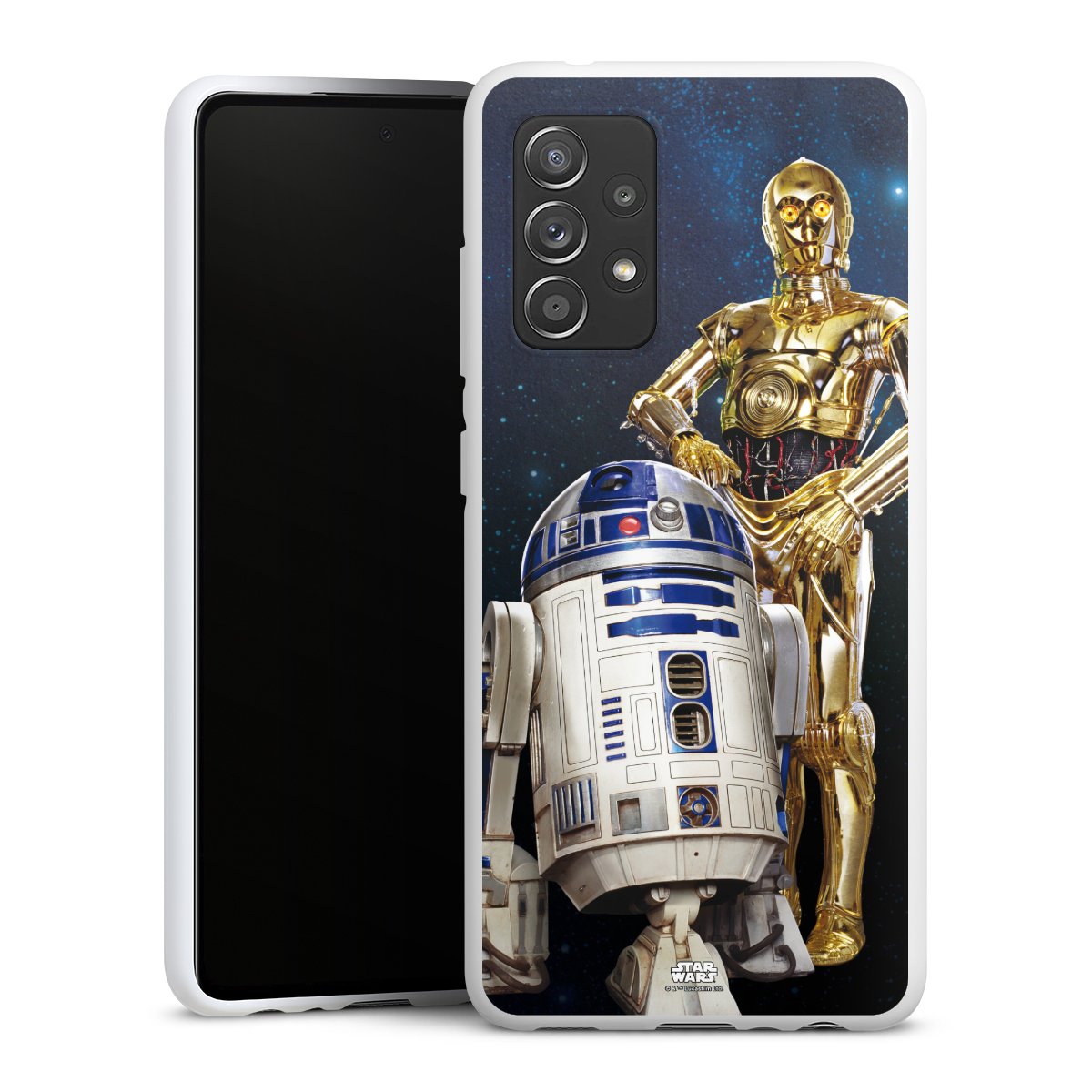 Galaxy A52 5G Handy Silikon Hülle Case weiß Handyhülle Weltall R2d2 Star Wars Silikon Case