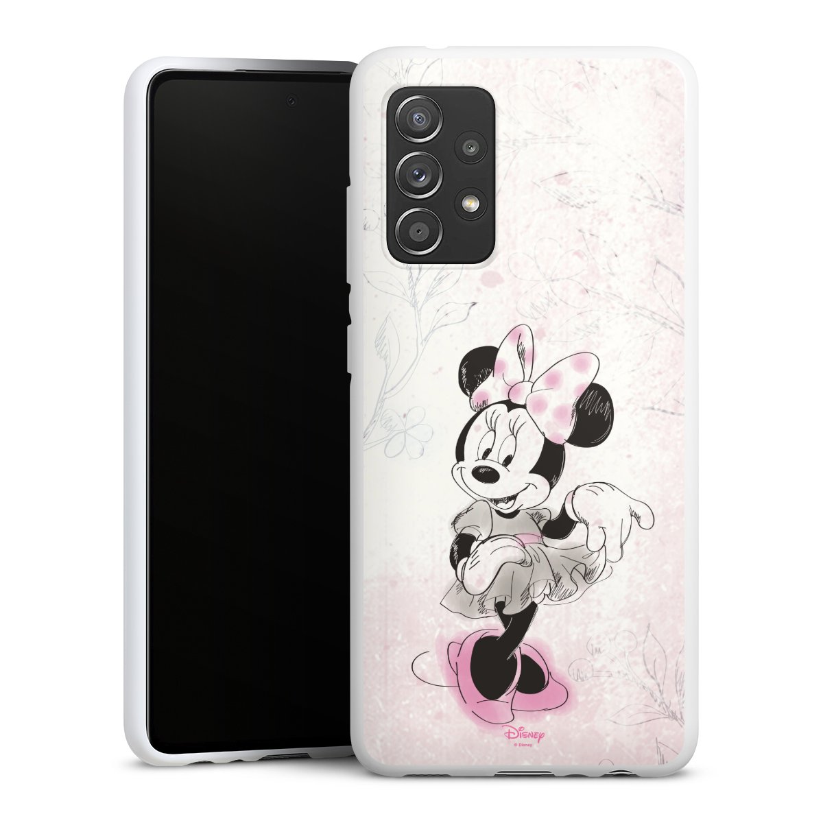 Galaxy A52 5G Handy Silikon Hülle Case weiß Handyhülle Disney Minnie Mouse Vintage Silikon Case