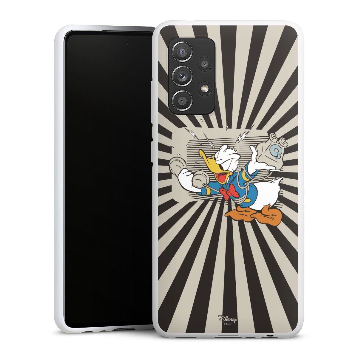 Galaxy A52 5G Handy Silikon Hülle Case weiß Handyhülle Disney Official Licensed Product Donald Duck Silikon Case