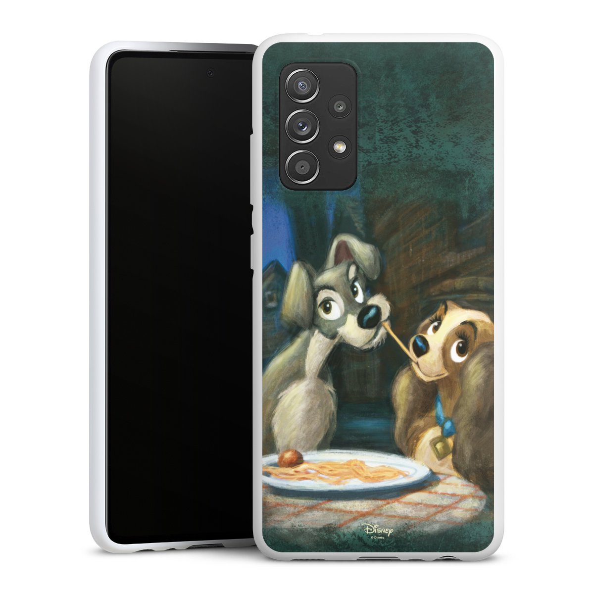 Galaxy A52 5G Handy Silikon Hülle Case weiß Handyhülle Lady And The Tramp Official Licensed Product Disney Silikon Case