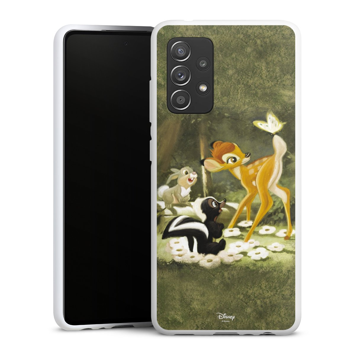 Galaxy A52 5G Handy Silikon Hülle Case weiß Handyhülle Disney Official Licensed Product Bambi Silikon Case