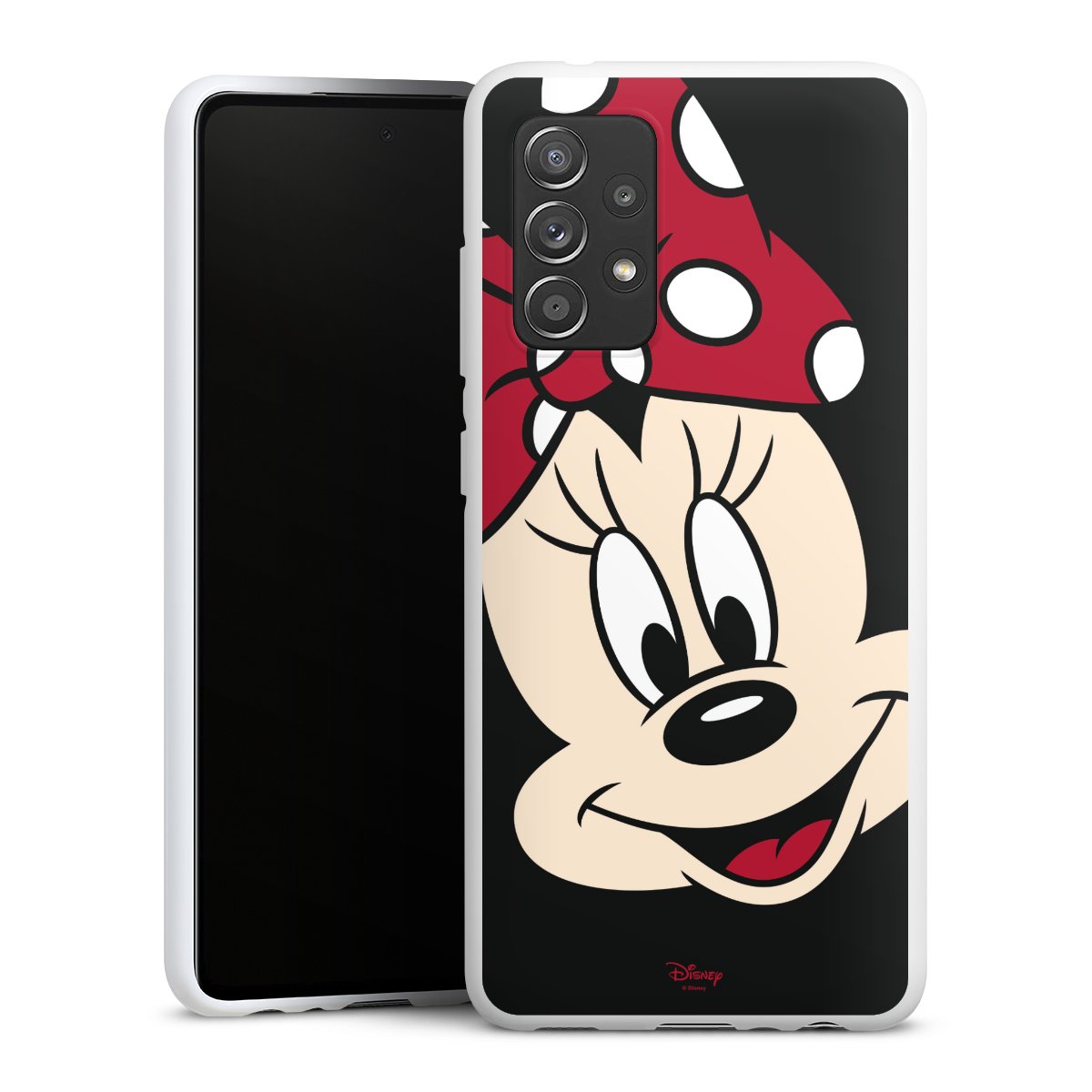 Galaxy A52 5G Handy Silikon Hülle Case weiß Handyhülle Disney Official Licensed Product Minnie Mouse Silikon Case