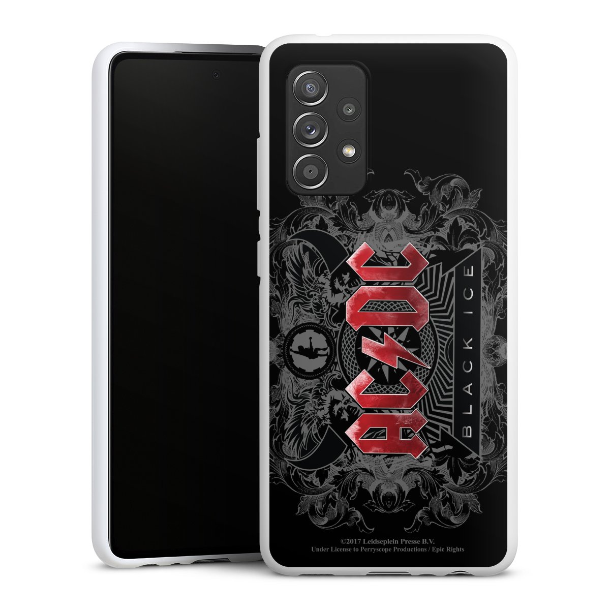 Galaxy A52 5G Handy Silikon Hülle Case weiß Handyhülle Acdc Merchandise Black Ice Silikon Case