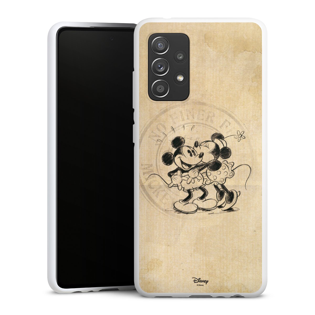 Galaxy A52 5G Handy Silikon Hülle Case weiß Handyhülle Mickey Mouse Vintage Minnie Mouse Silikon Case