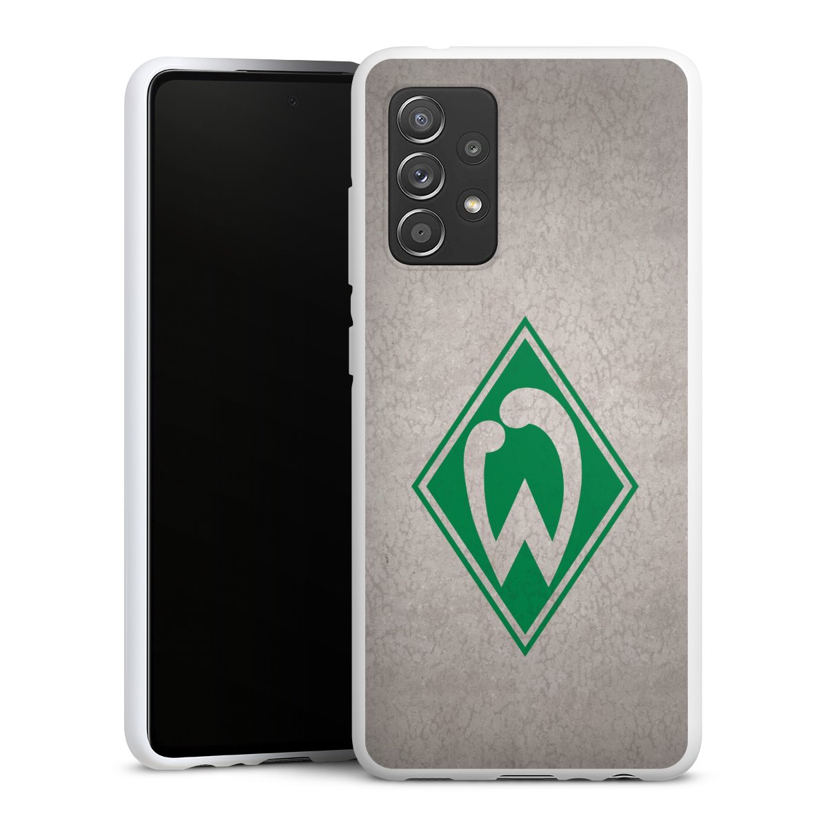 Galaxy A52 5G Handy Silikon Hülle Case weiß Handyhülle Sv Werder Bremen Official Licensed Product Concrete Silikon Case