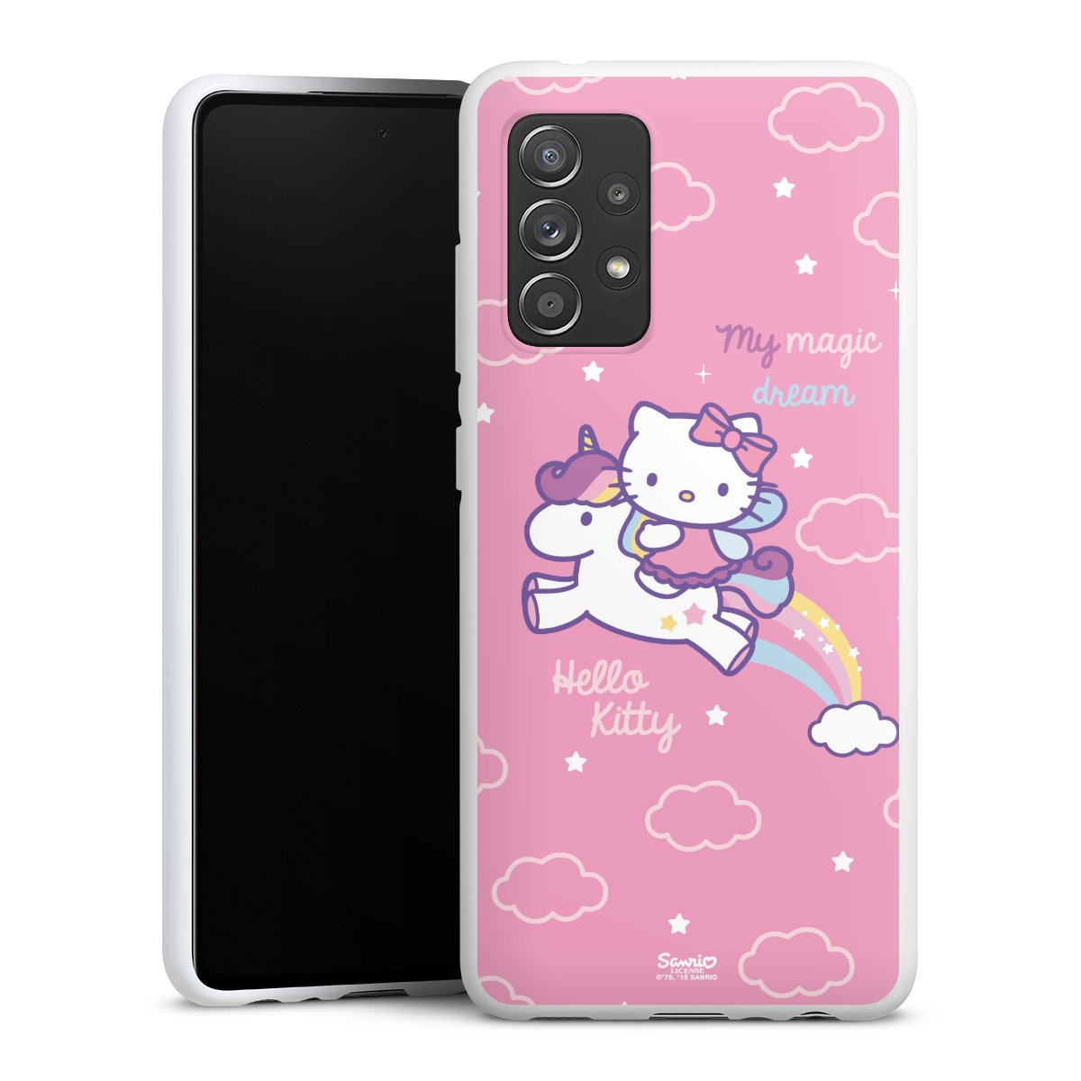 Galaxy A52 5G Handy Silikon Hülle Case weiß Handyhülle Hello Kitty Official Licensed Product Einhorn Silikon Case