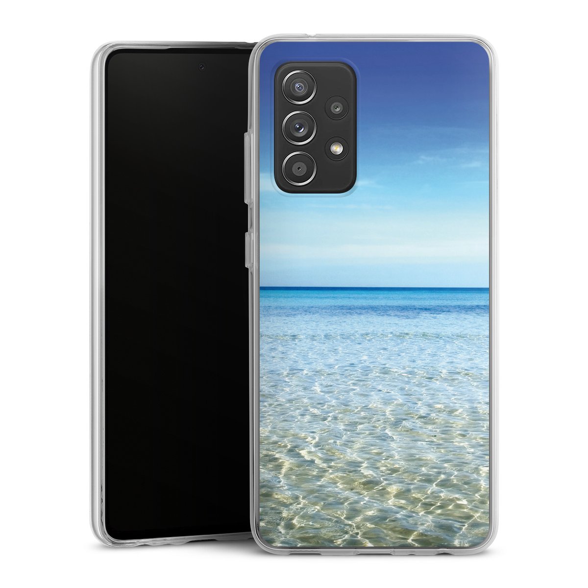 Galaxy A52 Handy Silikon Hülle Case transparent Handyhülle Urlaub Sky Ocean Silikon Case