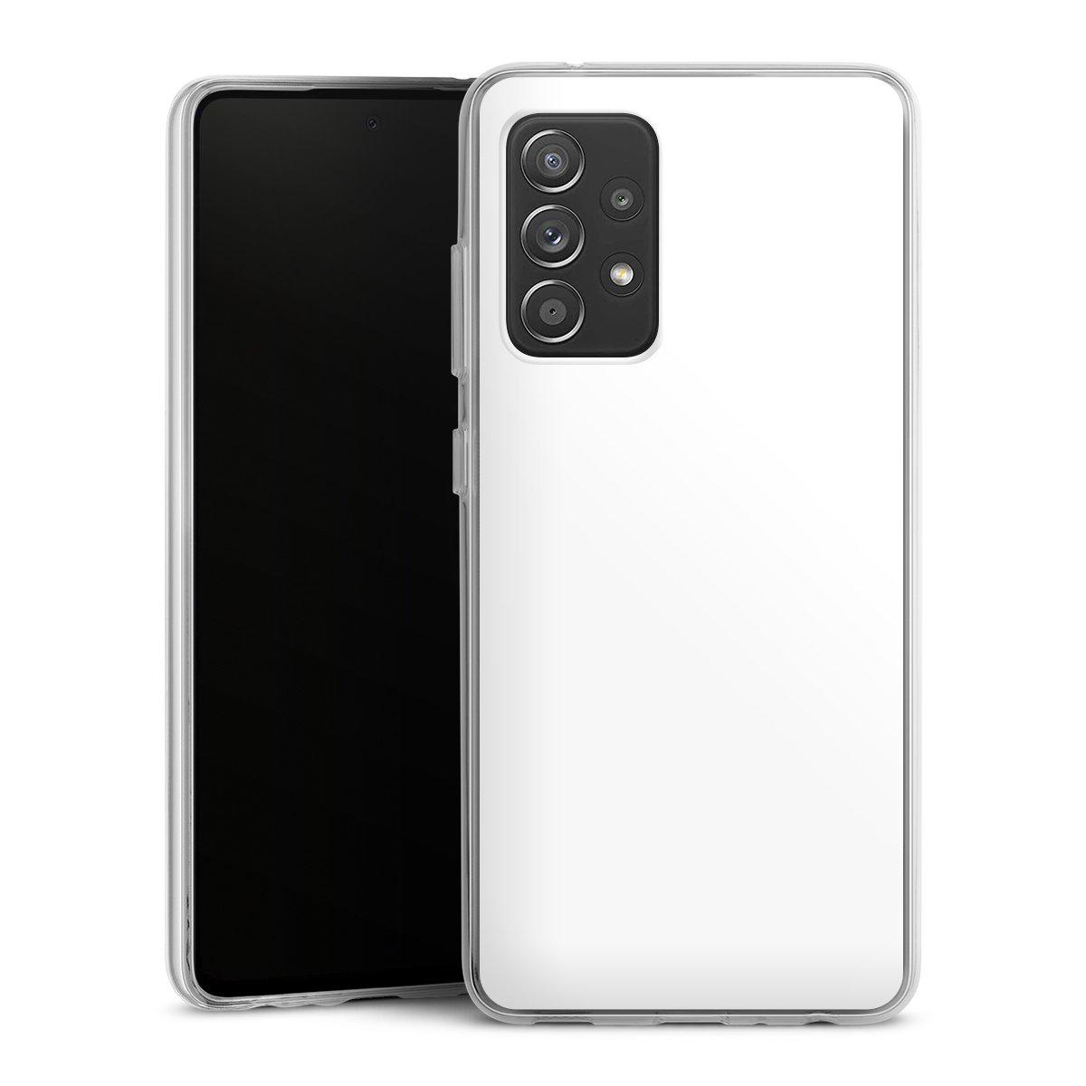 Galaxy A52 Handy Silikon Hülle Case transparent Handyhülle Unicoloured Colour White Silikon Case