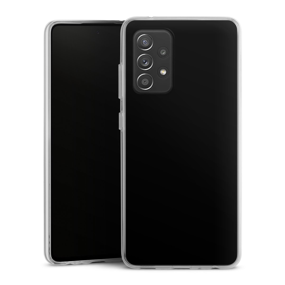 Galaxy A52 Handy Silikon Hülle Case transparent Handyhülle Black Colour Unicoloured Silikon Case