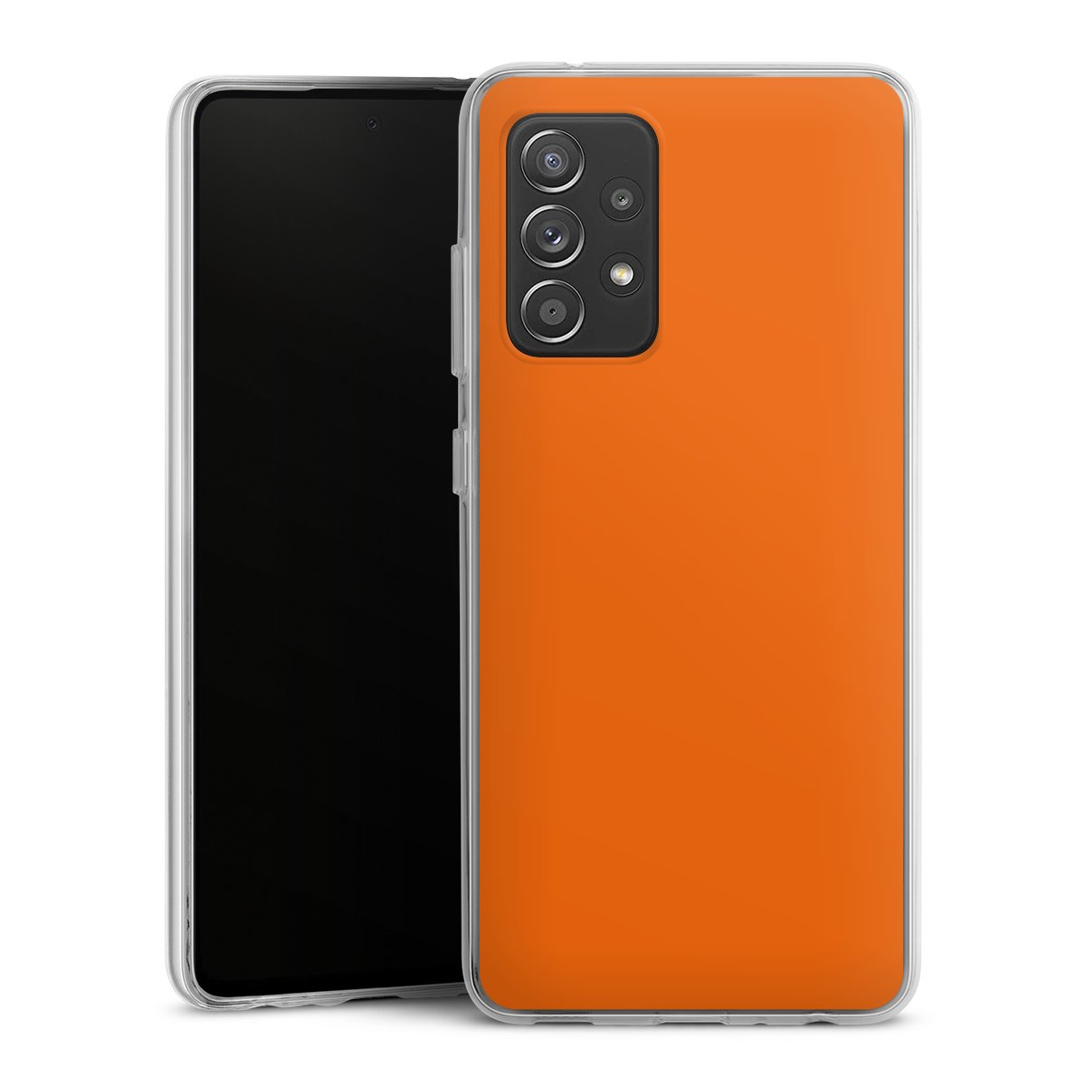 Galaxy A52 Handy Silikon Hülle Case transparent Handyhülle Orange Colour Unicoloured Silikon Case