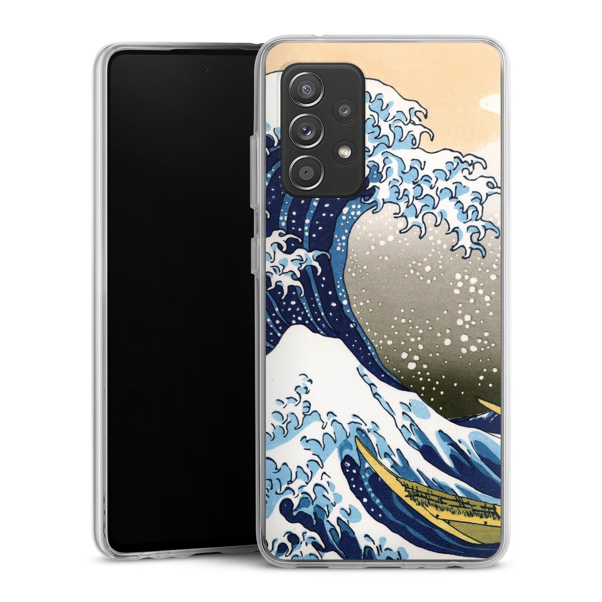 Galaxy A52 Handy Silikon Hülle Case transparent Handyhülle Kunst Katsushika Hokusai Die Große Welle Vor Kanagawa Silikon Case