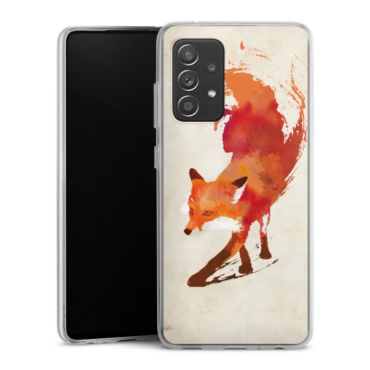 Galaxy A52 Handy Silikon Hülle Case transparent Handyhülle Fox Graphic Silikon Case