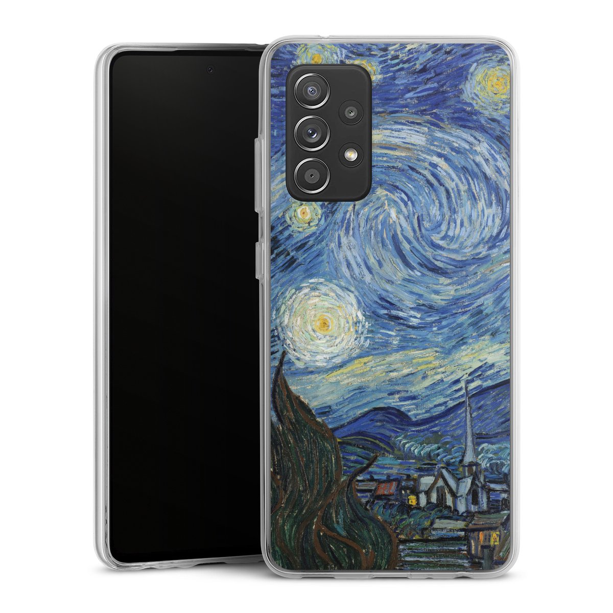 Galaxy A52 Handy Silikon Hülle Case transparent Handyhülle The Starry Night Kunst Vincent Van Gogh Silikon Case