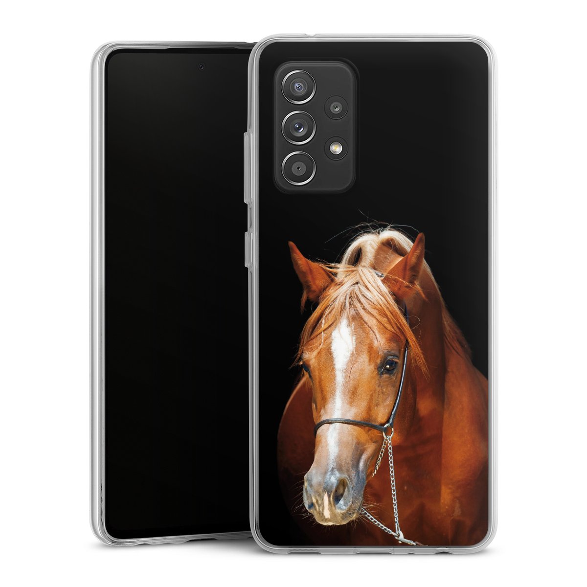 Galaxy A52 Handy Silikon Hülle Case transparent Handyhülle Mare Horse Hobby Silikon Case