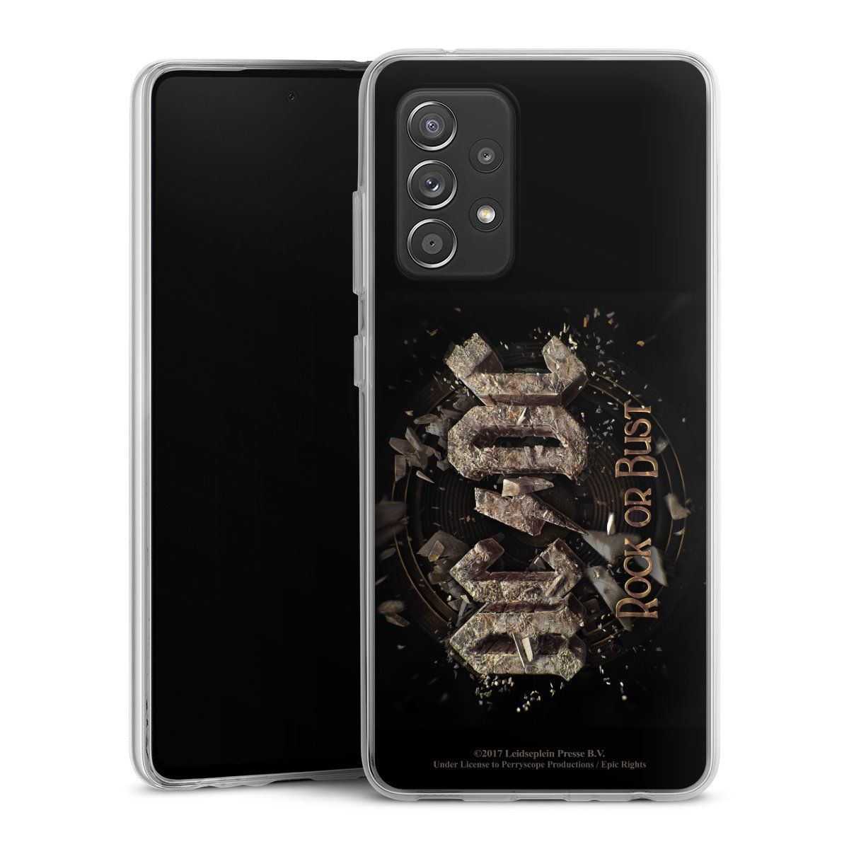 Galaxy A52 Handy Silikon Hülle Case transparent Handyhülle Acdc Official Licensed Product Rock Or Bust Silikon Case