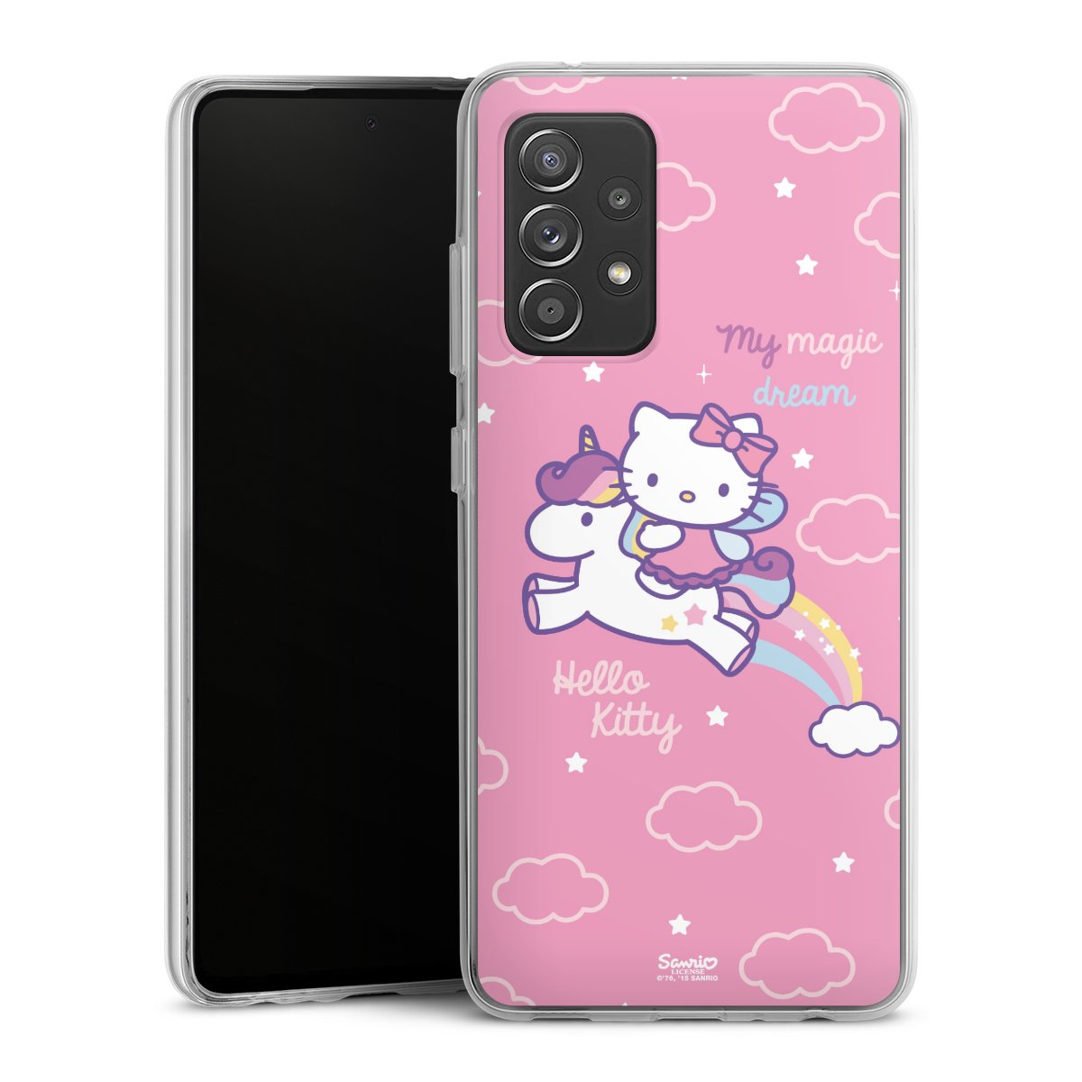 Galaxy A52 Handy Silikon Hülle Case transparent Handyhülle Einhorn Official Licensed Product Hello Kitty Silikon Case