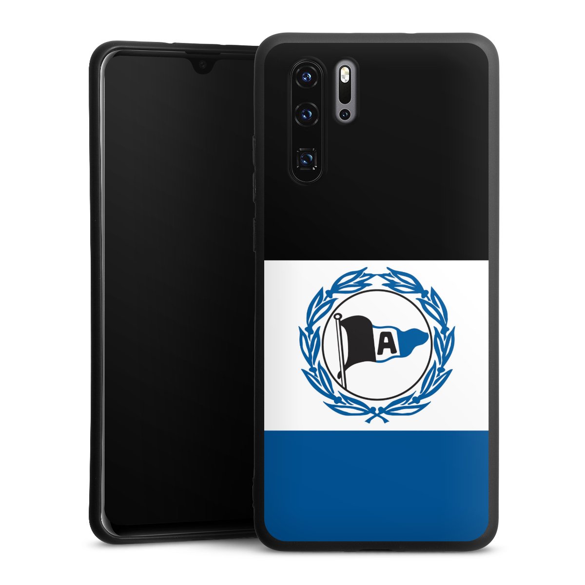 Huawei P30 Pro Handy Premium Silikon Hülle Handyhülle schwarz Case Arminen Official Licensed Product Arminia Bielefeld Silikon Premium Case