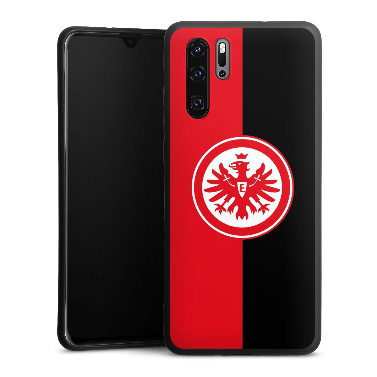 Huawei P30 Pro Handy Premium Silikon Hülle Handyhülle schwarz Case Official Licensed Product Eintracht Frankfurt Sge Silikon Premium Case