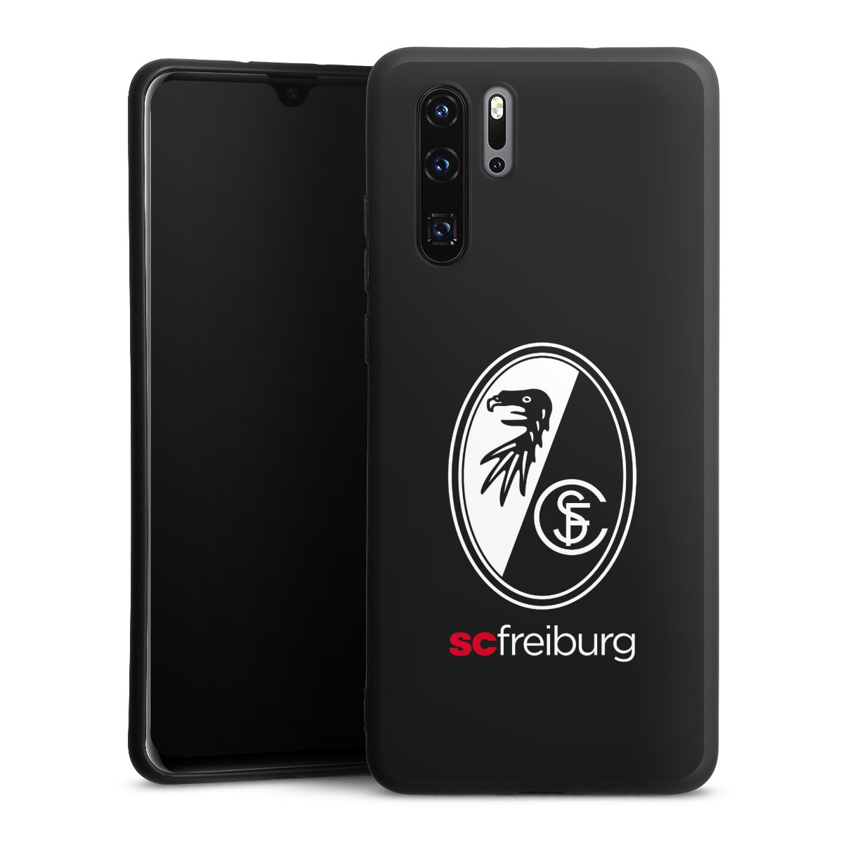 Huawei P30 Pro Handy Premium Silikon Hülle Handyhülle schwarz Case Official Licensed Product Sc Freiburg Coat Of Arms Silikon Premium Case