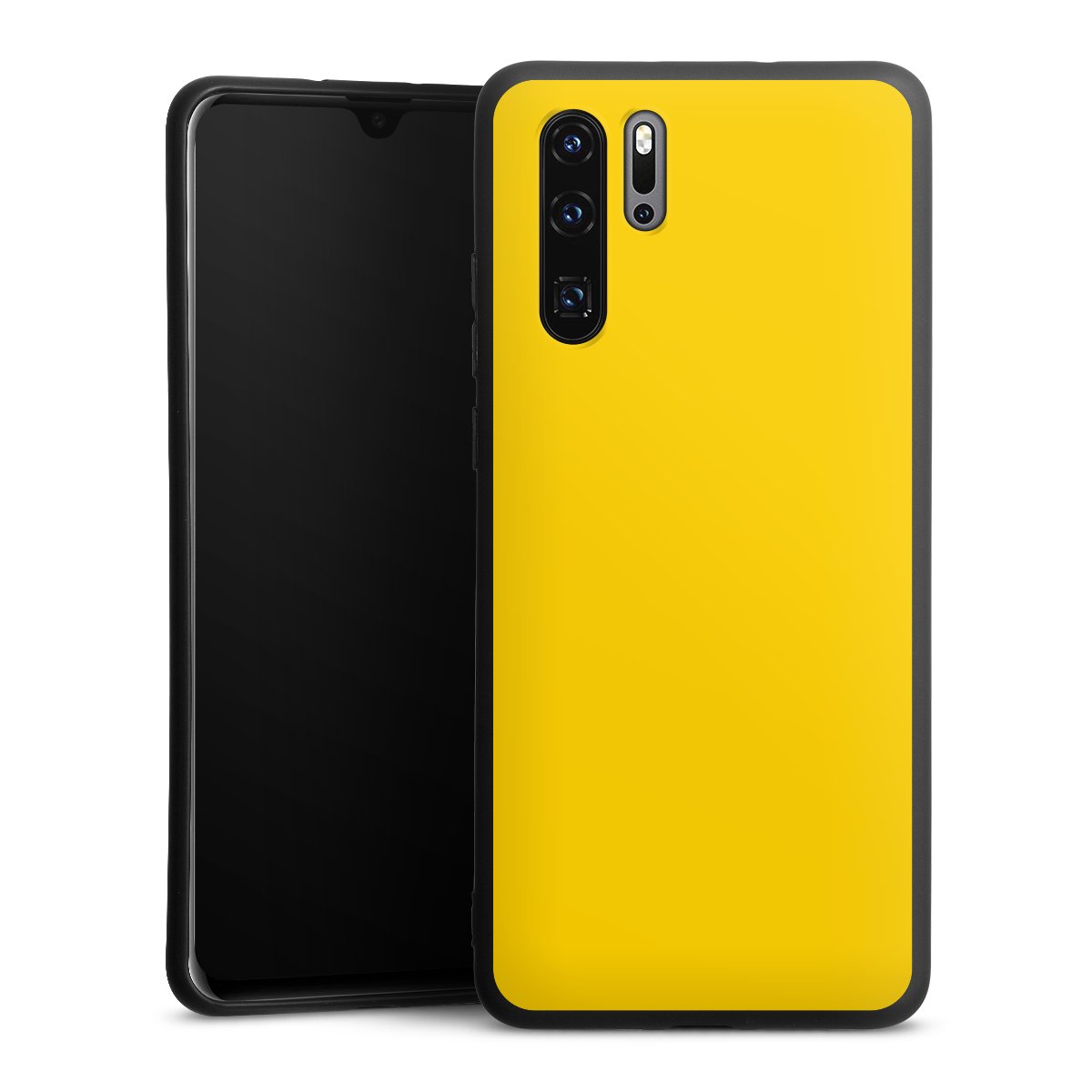 Huawei P30 Pro Handy Premium Silikon Hülle Handyhülle schwarz Case Yellow Unicoloured Colour Silikon Premium Case