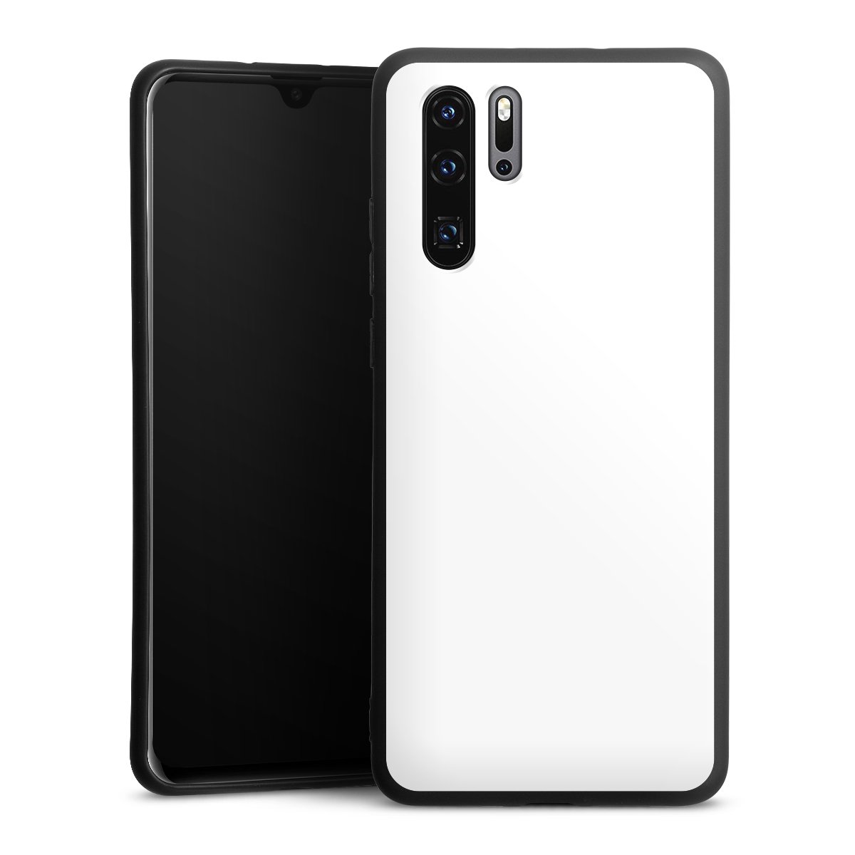 Huawei P30 Pro Handy Premium Silikon Hülle Handyhülle schwarz Case Unicoloured Colour White Silikon Premium Case