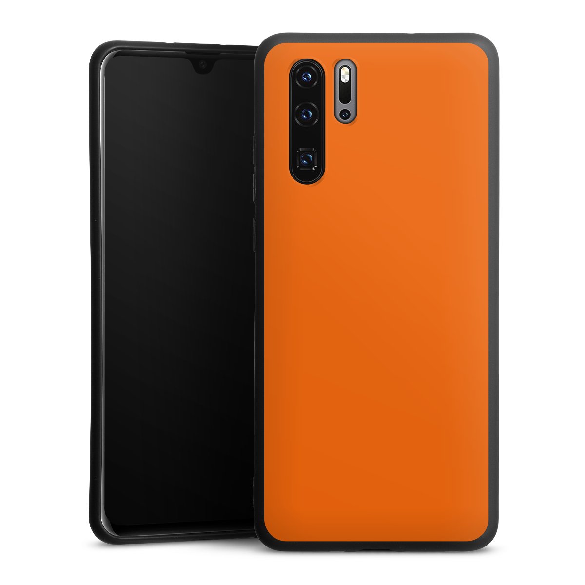 Huawei P30 Pro Handy Premium Silikon Hülle Handyhülle schwarz Case Orange Colour Unicoloured Silikon Premium Case