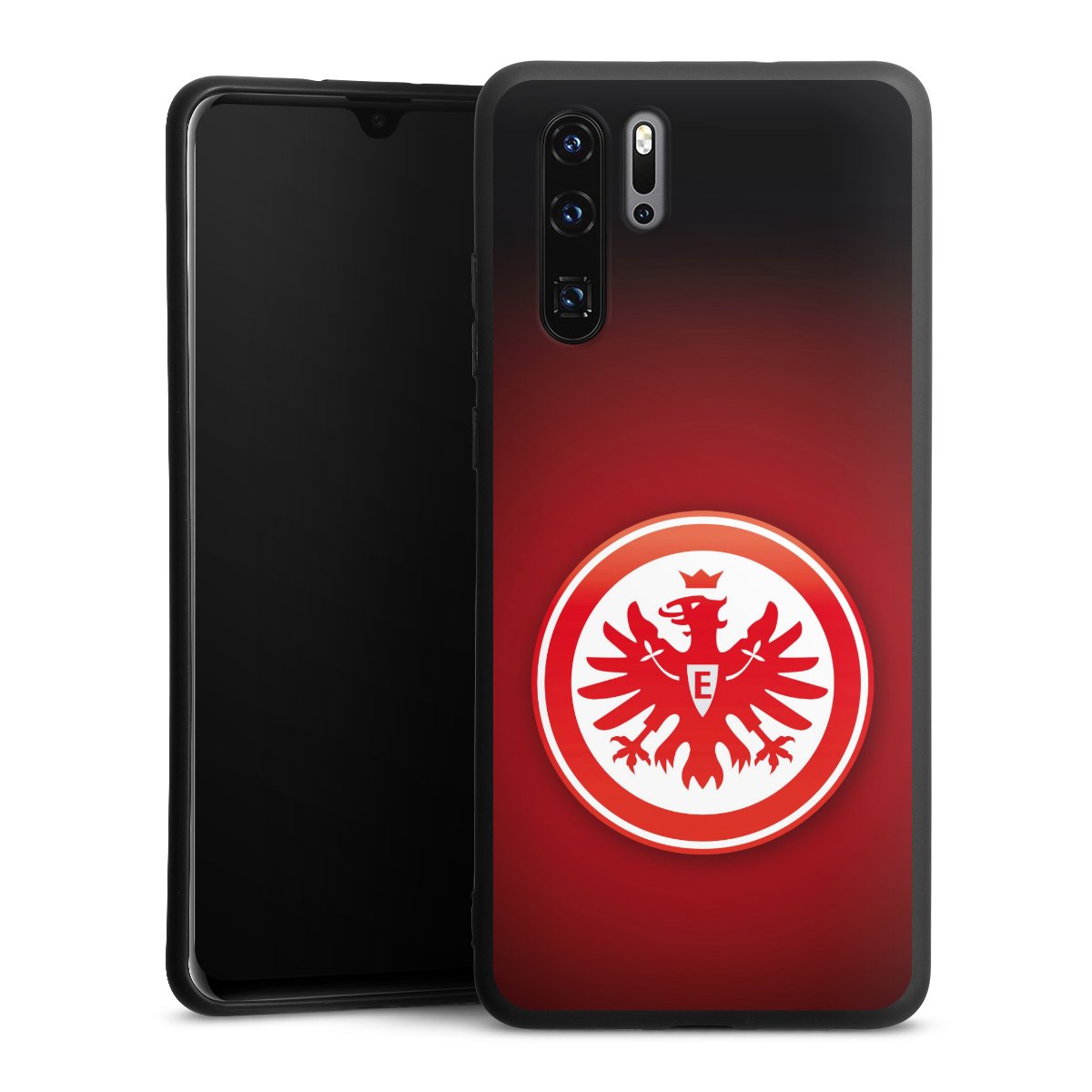 Huawei P30 Pro Handy Premium Silikon Hülle Handyhülle schwarz Case Eintracht Frankfurt Official Licensed Product Coat Of Arms Silikon Premium Case