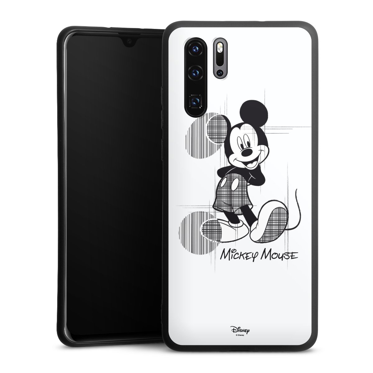 Huawei P30 Pro Handy Premium Silikon Hülle Handyhülle schwarz Case Disney Official Licensed Product Mickey Mouse Silikon Premium Case