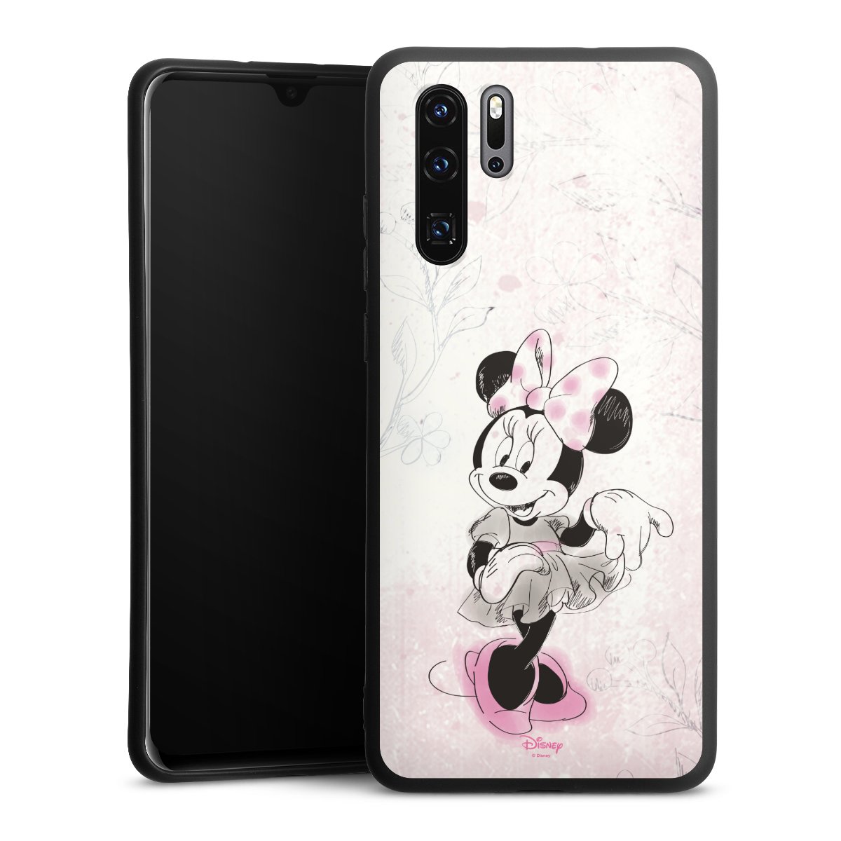 Huawei P30 Pro Handy Premium Silikon Hülle Handyhülle schwarz Case Disney Minnie Mouse Vintage Silikon Premium Case