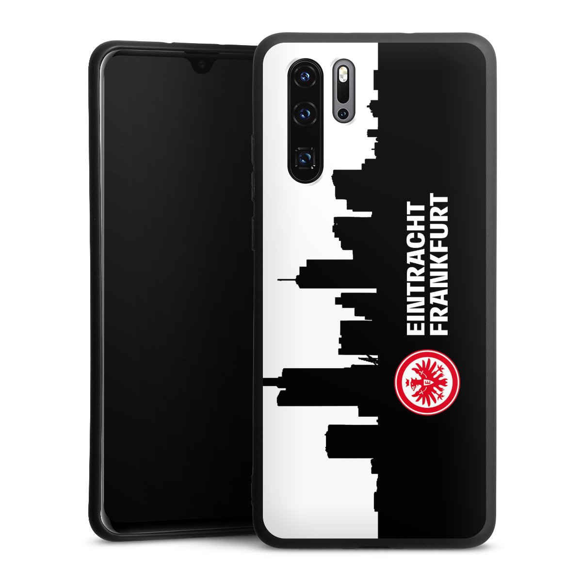 Huawei P30 Pro Handy Premium Silikon Hülle Handyhülle schwarz Case Sge Eintracht Frankfurt Official Licensed Product Silikon Premium Case