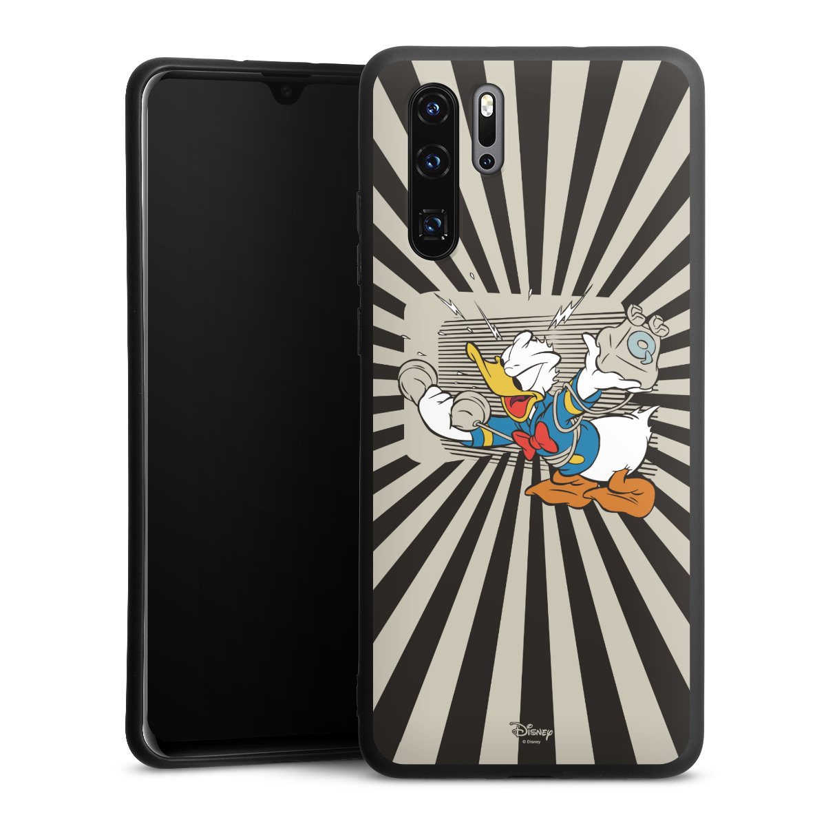 Huawei P30 Pro Handy Premium Silikon Hülle Handyhülle schwarz Case Donald Duck Disney Official Licensed Product Silikon Premium Case