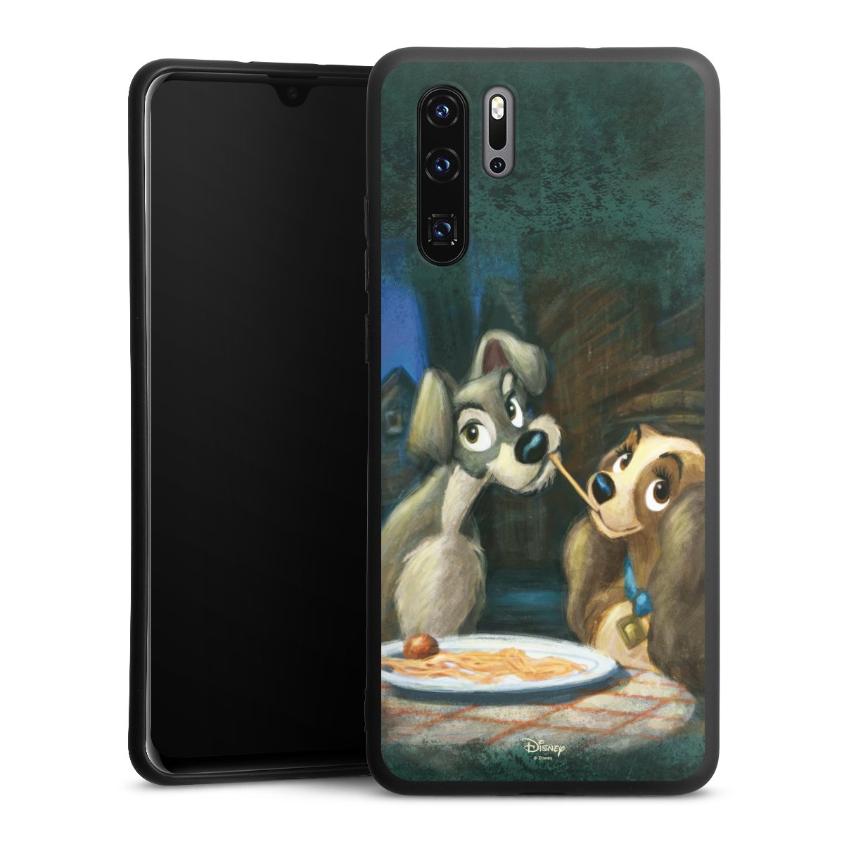 Huawei P30 Pro Handy Premium Silikon Hülle Handyhülle schwarz Case Lady And The Tramp Official Licensed Product Disney Silikon Premium Case