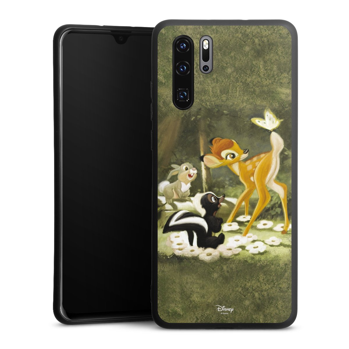 Huawei P30 Pro Handy Premium Silikon Hülle Handyhülle schwarz Case Disney Official Licensed Product Bambi Silikon Premium Case