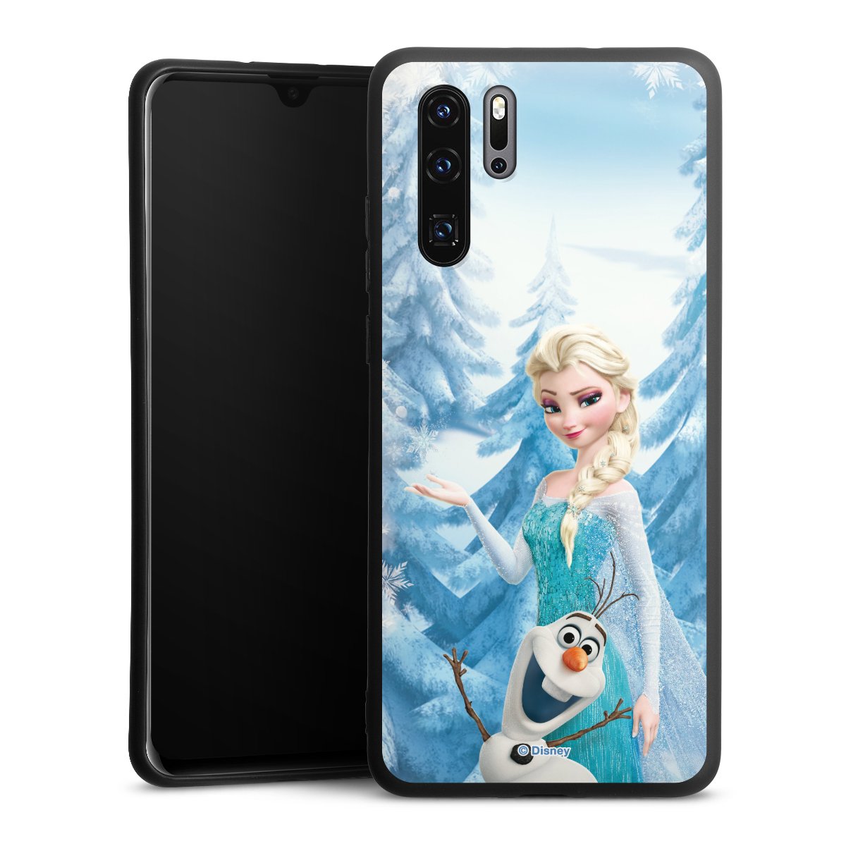 Huawei P30 Pro Handy Premium Silikon Hülle Handyhülle schwarz Case Official Licensed Product Frozen Elsa Disney Silikon Premium Case