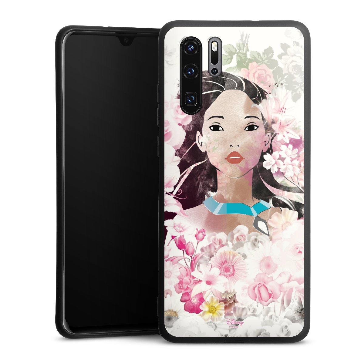 Huawei P30 Pro Handy Premium Silikon Hülle Handyhülle schwarz Case Pocahontas Official Licensed Product Disney Silikon Premium Case