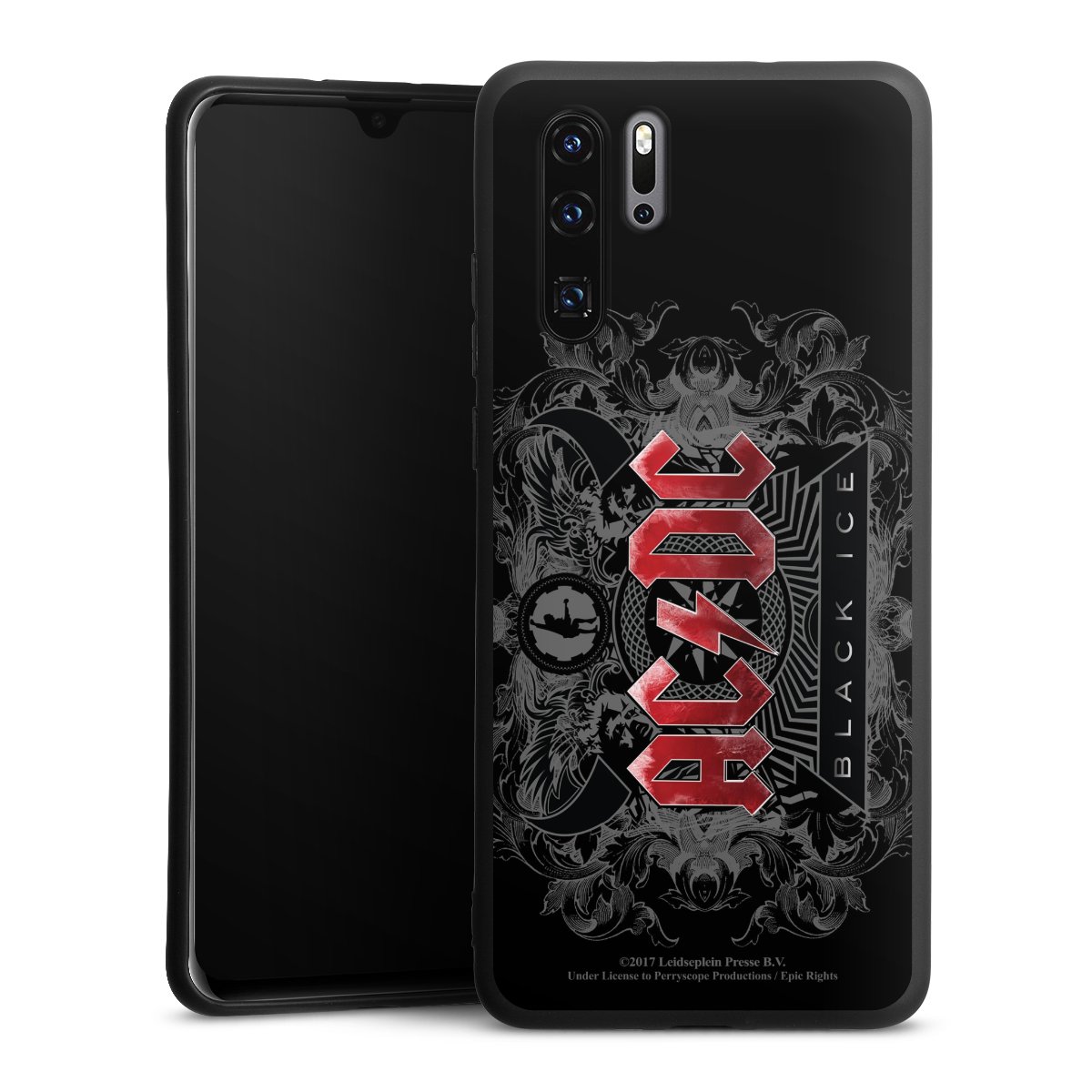 Huawei P30 Pro Handy Premium Silikon Hülle Handyhülle schwarz Case Merchandise Black Ice Acdc Silikon Premium Case