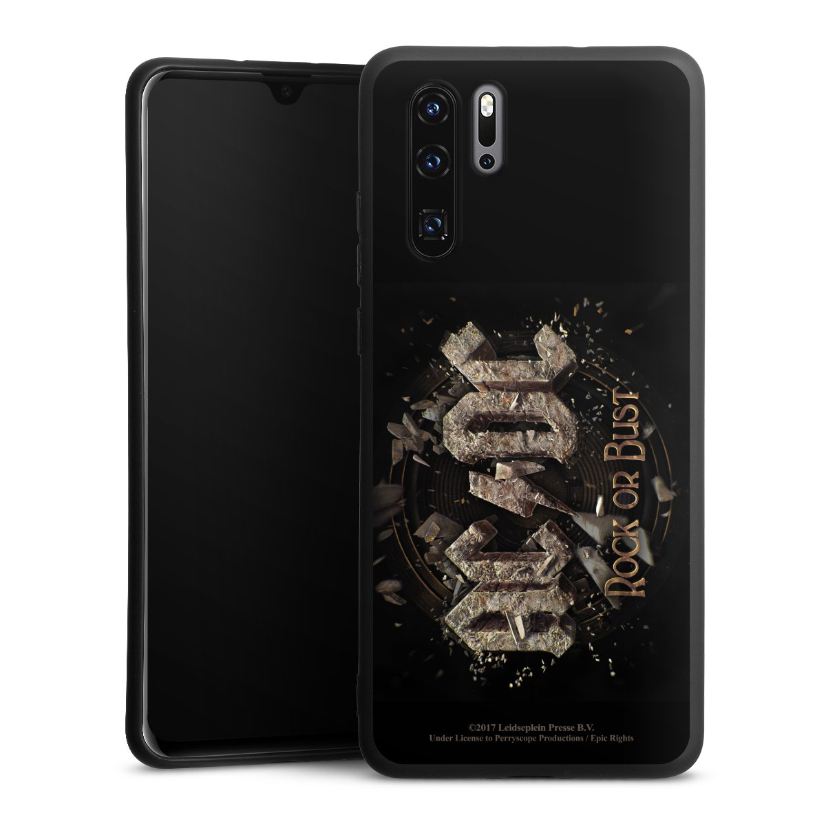 Huawei P30 Pro Handy Premium Silikon Hülle Handyhülle schwarz Case Acdc Official Licensed Product Rock Or Bust Silikon Premium Case